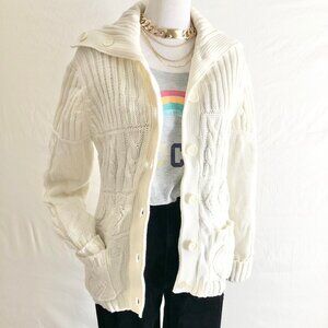 Vintage Ivory Fisherman's Sweater Size XS